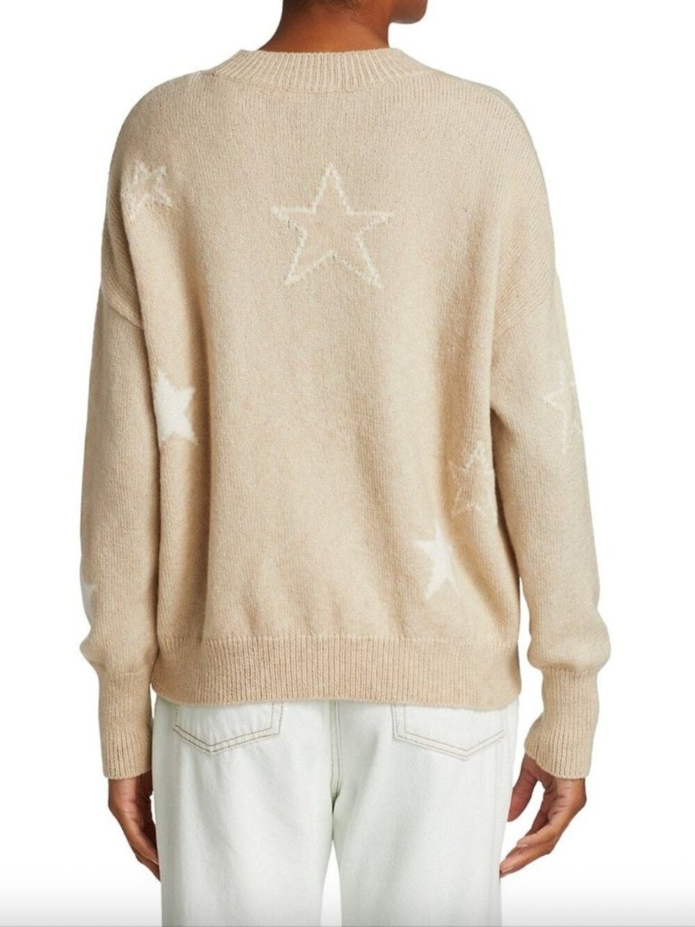 Rails Kana Wool Cashmere Blend Knit Sweater in Camel Stars - Medium - Picture 2 of 9
